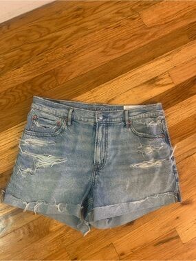 American Eagle Outfitters Light Blue Ripped Denim Shorts size 10 brand new